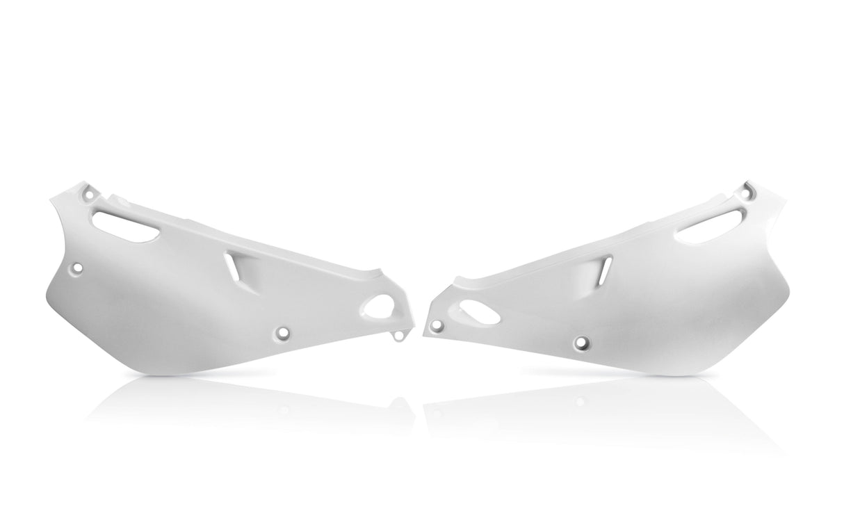 White Acerbis side panels for Yamaha YZ 80 motorcycles, model years 1995-2001