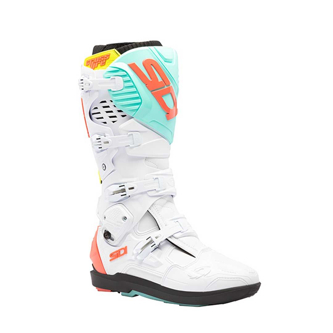 Sidi Crossfire 3 SRS CE Boots White/Fluo Mint/Fluo Coral