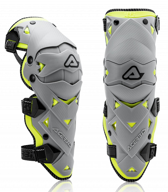Acerbis Impact EVO 3.0 Knee Guards in grey and yellow color