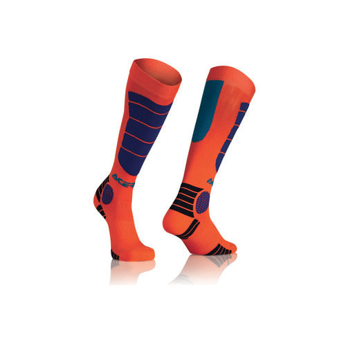 Acerbis Impact MX socks in orange and blue, size L/XL, motocross riding gear