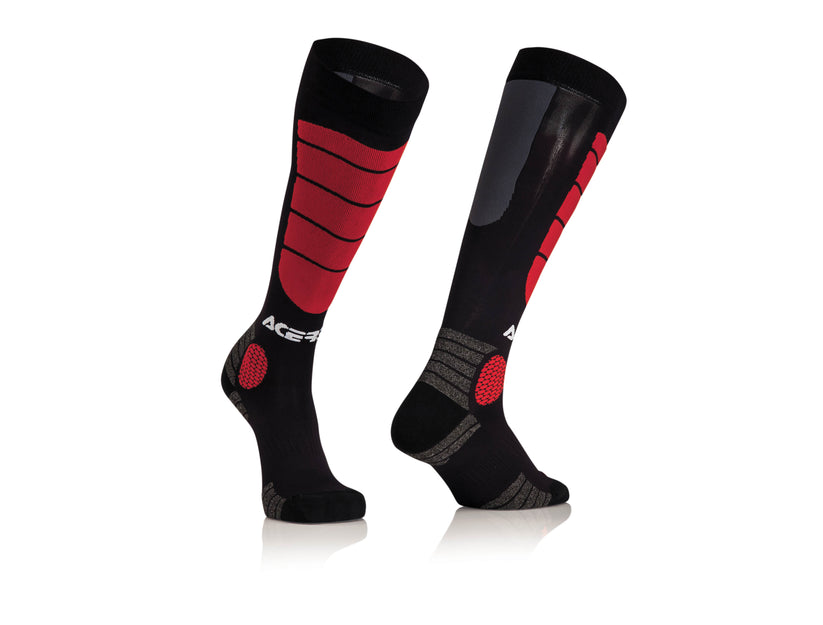 ACERBIS Impact MX motocross socks in black and red, size XXL