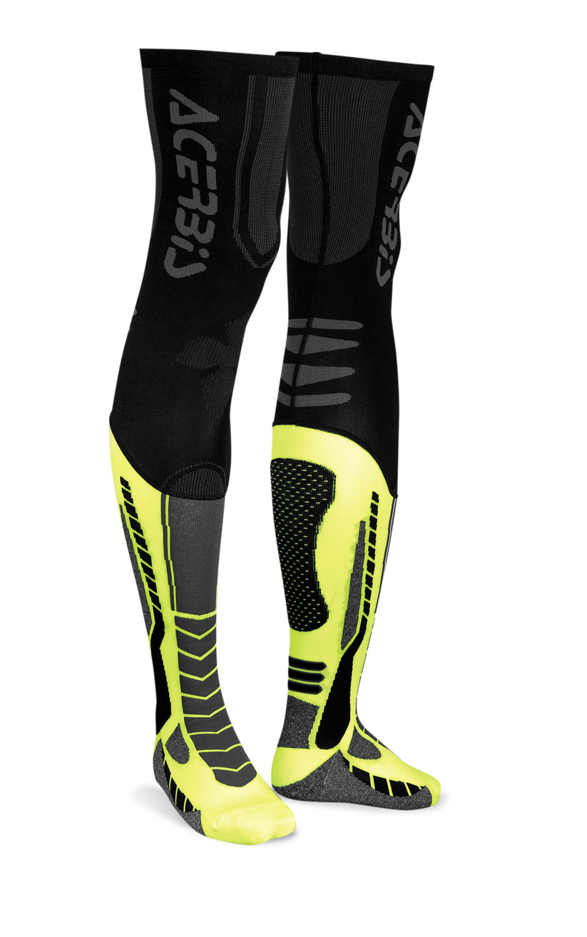 ACERBIS X-LEG black and yellow socks in size L/XL displayed on a white background