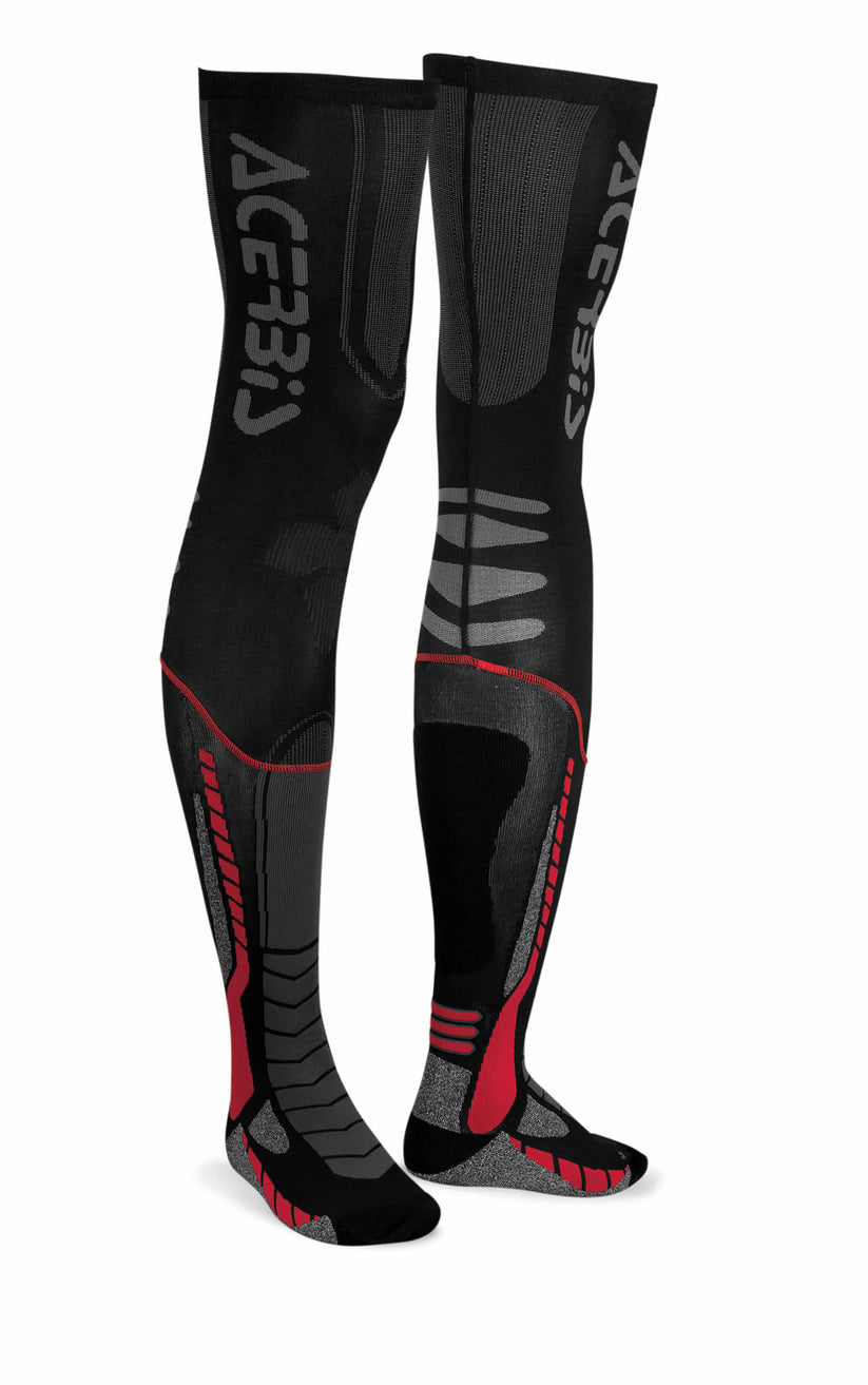 ACERBIS X-LEG Socks in black and red, size XXL, displayed on a white background