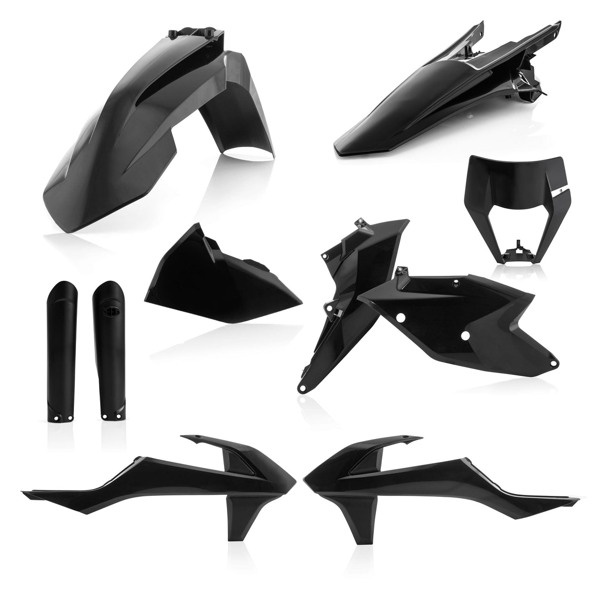 Acerbis Full Plastic Kit with Headlight Cover KTM EXC / EXC-F 2017 Onwards Black