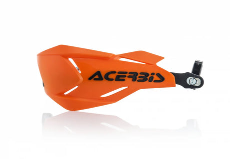 Acerbis X-Factory handguards in orange and black for Beta, Ducati, Fantic, GasGas, Honda, Husqvarna, Kawasaki, KTM, Sherco, Suzuki, TM, Yamaha 125-610 motorcycles (1990-2024)