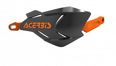 Acerbis X-Factory black and orange handguards for Beta, Ducati, Fantic, GasGas, Honda, Husqvarna, Kawasaki, KTM, Sherco, Suzuki, TM, Yamaha 125-610 motorcycles (1990-2024)