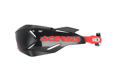 Acerbis X-Factory black and red handguards for Beta, Ducati, Fantic, GasGas, Honda, Husqvarna, Kawasaki, KTM, Sherco, Suzuki, TM, Yamaha 125-610 motorcycles (1990-2024)