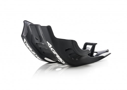 Acerbis black and white skid plate for KTM, GasGas, and Husqvarna EX, MC, FC, FX, SX-F, XC-F 450 motorcycles, model years 2019 to 2023