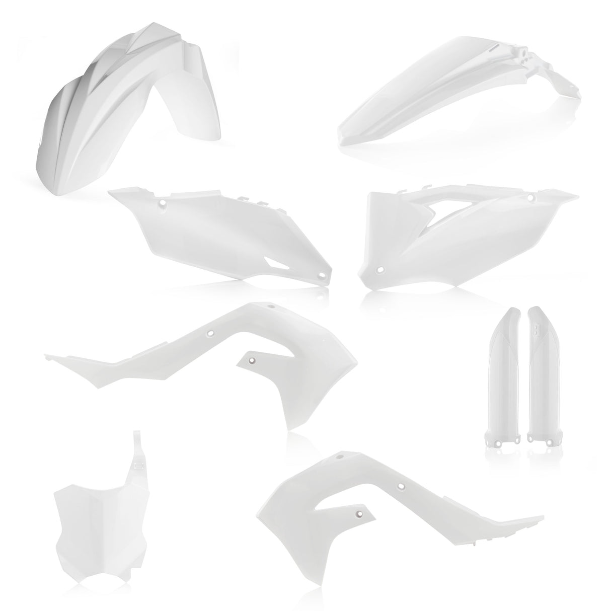 Acerbis full plastic kit in white for Kawasaki KX/KX-X/KX-F 250-450 models 2019-2024