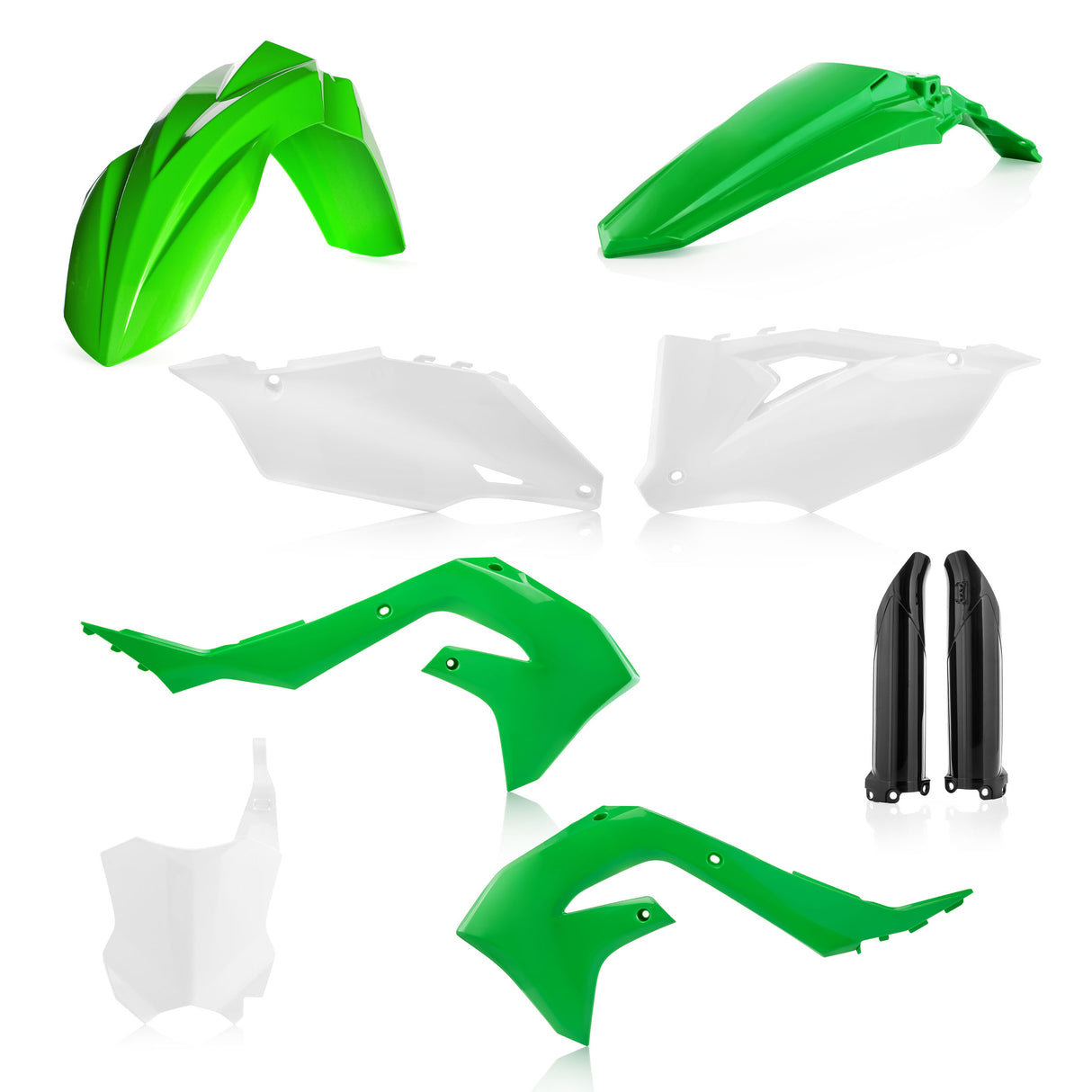 Acerbis full plastic kit for Kawasaki KX 250, KX 250X 2021-2024, KX 450F 2019-2023, and KX 450X 2021-2023 motorcycle replacement plastics