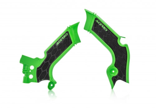 ACERBIS X-Grip Frame Protector in green and black for Kawasaki KX/KX-F 250-450 2019-2024
