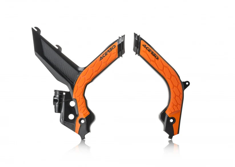 Acerbis X-Grip Frame Protector in black and orange for KTM EXC, EXC-F 2020-2023 and XC-W, XCF-W 2020-2023