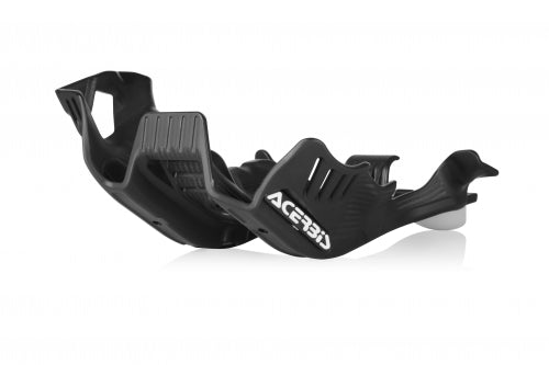 Acerbis black and white skid plate for KTM, GasGas, and Husqvarna EC, TE, XC-W 150-300 models 2020-2023