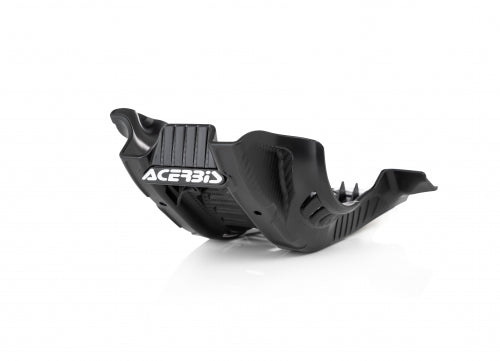 Acerbis skid plate in black and white for KTM, GasGas, and Husqvarna EC-F/FE 250-350 models 2020-2023