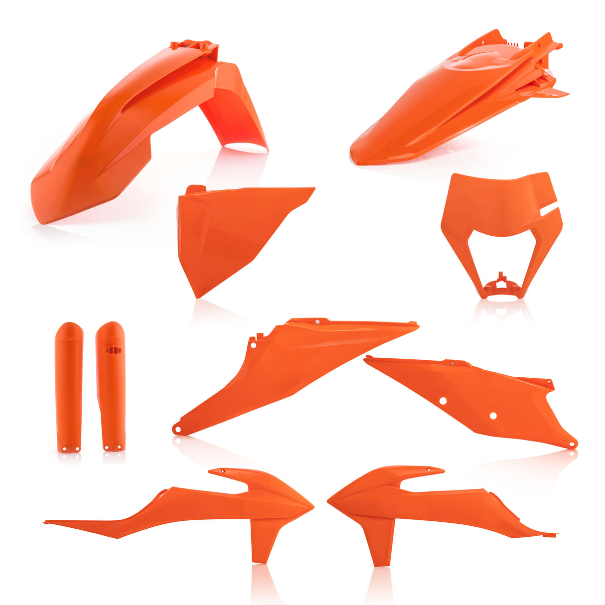 Acerbis full plastic kit in orange for KTM EXC, EXC-F, XC-W, XCF-W 150-500 models 2020-2023
