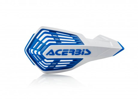 Acerbis X-Future white and blue handguards for Beta, Fantic, GasGas, Honda, Husaberg, Husqvarna, Kawasaki, KTM, Sherco, Stark, Suzuki, TM, Yamaha motorcycles 85-650cc (1990-2024)