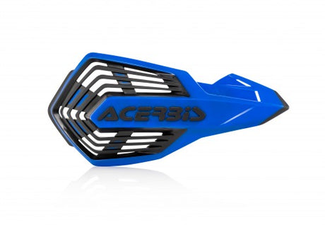 Blue and black Acerbis X-Future handguards for Beta, Fantic, GasGas, Honda, Husaberg, Husqvarna, Kawasaki, KTM, Sherco, Stark, Suzuki, TM, and Yamaha motorcycles (85-650cc, 1990-2024).