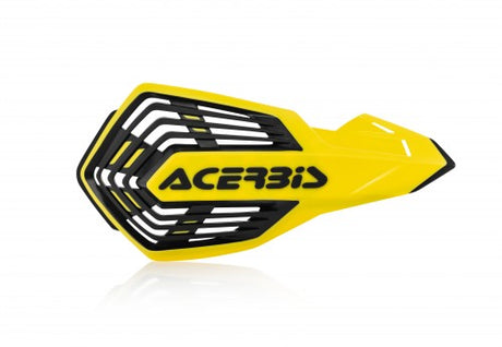Acerbis X-Future handguards in yellow and black for Beta, Fantic, GasGas, Honda, Husaberg, Husqvarna, Kawasaki, KTM, Sherco, Stark, Suzuki, TM, Yamaha motorcycles 85-650cc, model years 1990-2024