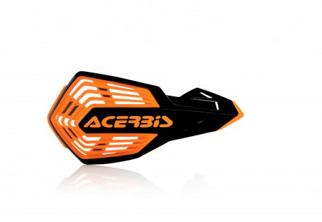 Acerbis X-Future handguards in black and orange for Beta, Fantic, GasGas, Honda, Husaberg, Husqvarna, Kawasaki, KTM, Sherco, Stark, Suzuki, TM, and Yamaha motorcycles (85-650cc, 1990-2024)