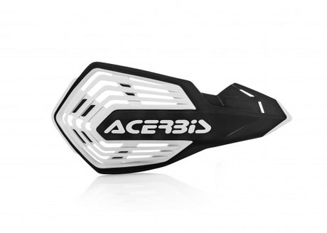 Acerbis X-Future handguards in black and white for Beta, Fantic, GasGas, Honda, Husaberg, Husqvarna, Kawasaki, KTM, Sherco, Stark, Suzuki, TM, and Yamaha motorcycles (85-650cc, 1990-2024)