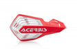 Red and white Acerbis X-Future handguards for Beta, Fantic, GasGas, Honda, Husaberg, Husqvarna, Kawasaki, KTM, Sherco, Stark, Suzuki, TM, Yamaha motorcycles 85-650cc, model years 1990-2024