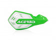 Green and white Acerbis X-Future handguards for Beta, Fantic, GasGas, Honda, Husaberg, Husqvarna, Kawasaki, KTM, Sherco, Stark, Suzuki, TM, and Yamaha motorcycles 85-650cc (1990-2024)