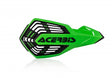Green and black Acerbis X-Future handguards for Beta, Fantic, GasGas, Honda, Husaberg, Husqvarna, Kawasaki, KTM, Sherco, Stark, Suzuki, TM, and Yamaha motorcycles, 85-650cc, 1990-2024