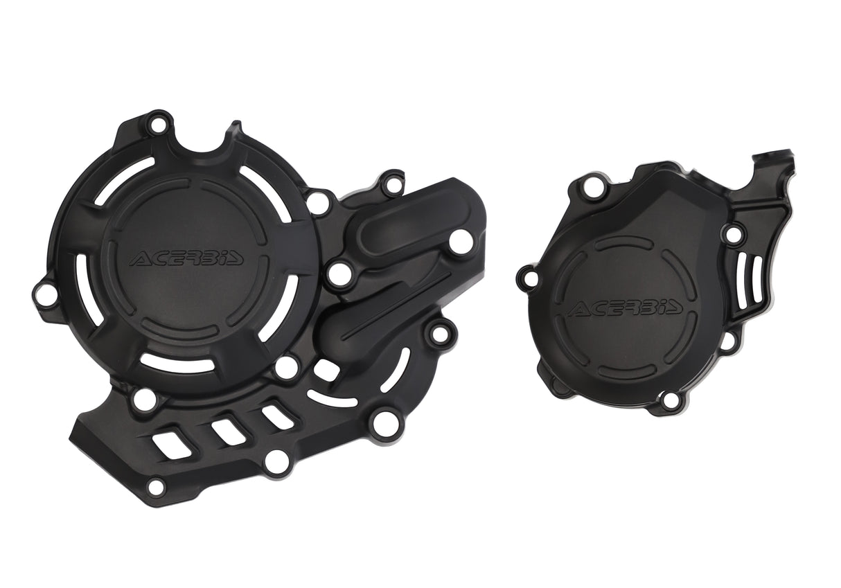Black Acerbis X-Power crankcase and ignition/clutch covers for GasGas MC 450 2021-2023