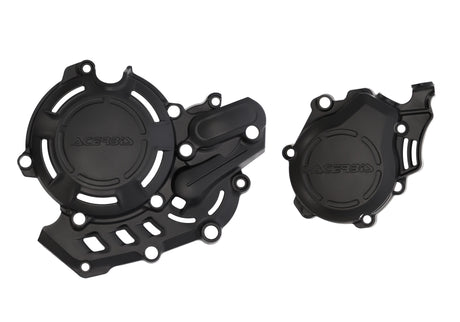 Black Acerbis X-Power crankcase and ignition/clutch covers for GasGas MC 450 2021-2023