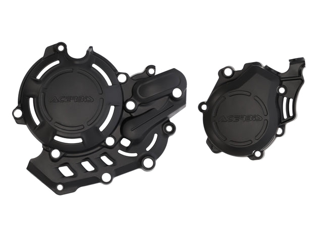 Black Acerbis X-Power crankcase and ignition/clutch covers for GasGas MC 450 2021-2023