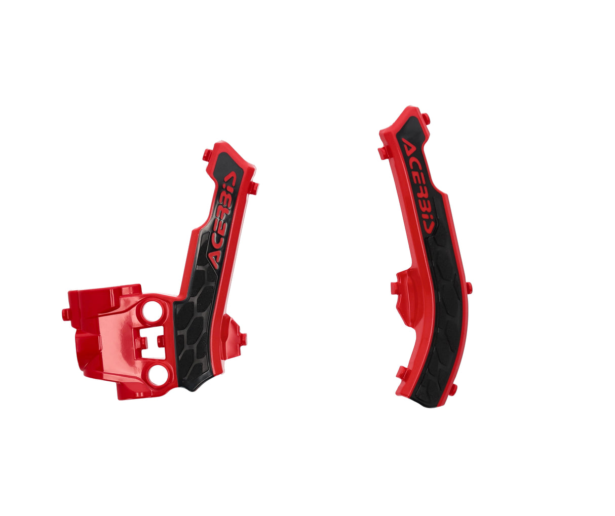 Acerbis X-Grip Frame Protector for 50cc KTM, GAS GAS, and Husqvarna motorcycles in red and black, model years 2016-2024