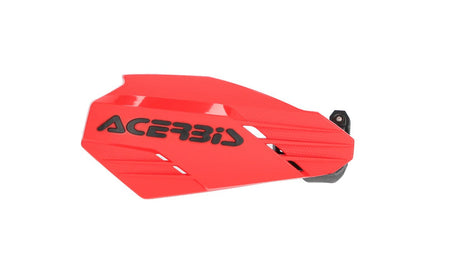 Red and black Acerbis handguards compatible with Fantic, GasGas, Honda, Husaberg, Husqvarna, Kawasaki, KTM, Sherco, Stark, Suzuki, TM, and Yamaha 125-610 motorcycles, years 1995-2024.