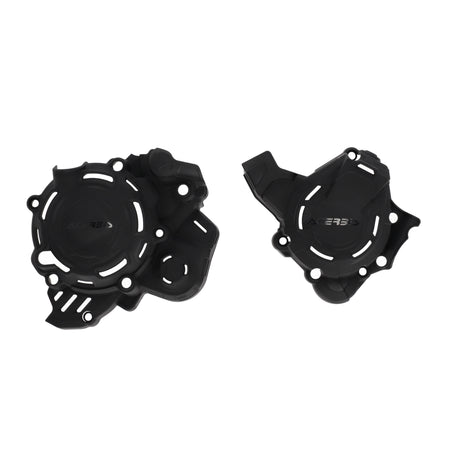 Black Acerbis X-Power crankcase and ignition/clutch covers for KTM and Husqvarna TC, TE, EXC, SX, XC, XC-W 125-150 2023-2024
