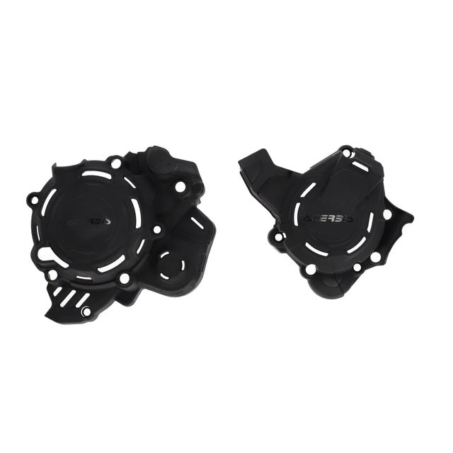 Black Acerbis X-Power crankcase and ignition/clutch covers for KTM and Husqvarna TC, TE, EXC, SX, XC, XC-W 125-150 2023-2024