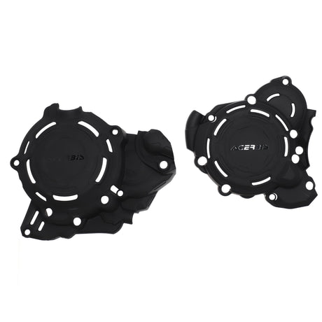 Black Acerbis X-Power crankcase and ignition/clutch covers for KTM/Husqvarna TC/TX/SX/XC 250-300 2023-2024