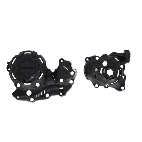 Black Acerbis X-Power crankcase and ignition/clutch covers for Fantic/Yamaha XXF, WR-F, YZ-F, YZ-FX 450 2023-2024