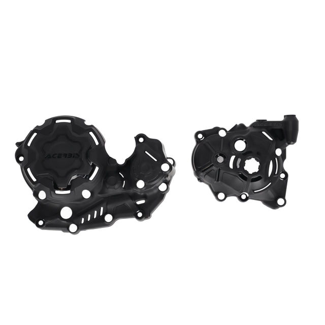 Black Acerbis X-Power crankcase and ignition/clutch covers for Fantic/Yamaha XXF, WR-F, YZ-F, YZ-FX 450 2023-2024