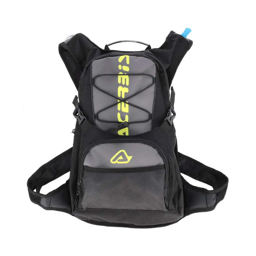 Acerbis Backpack in black and grey with H2O logo, front view