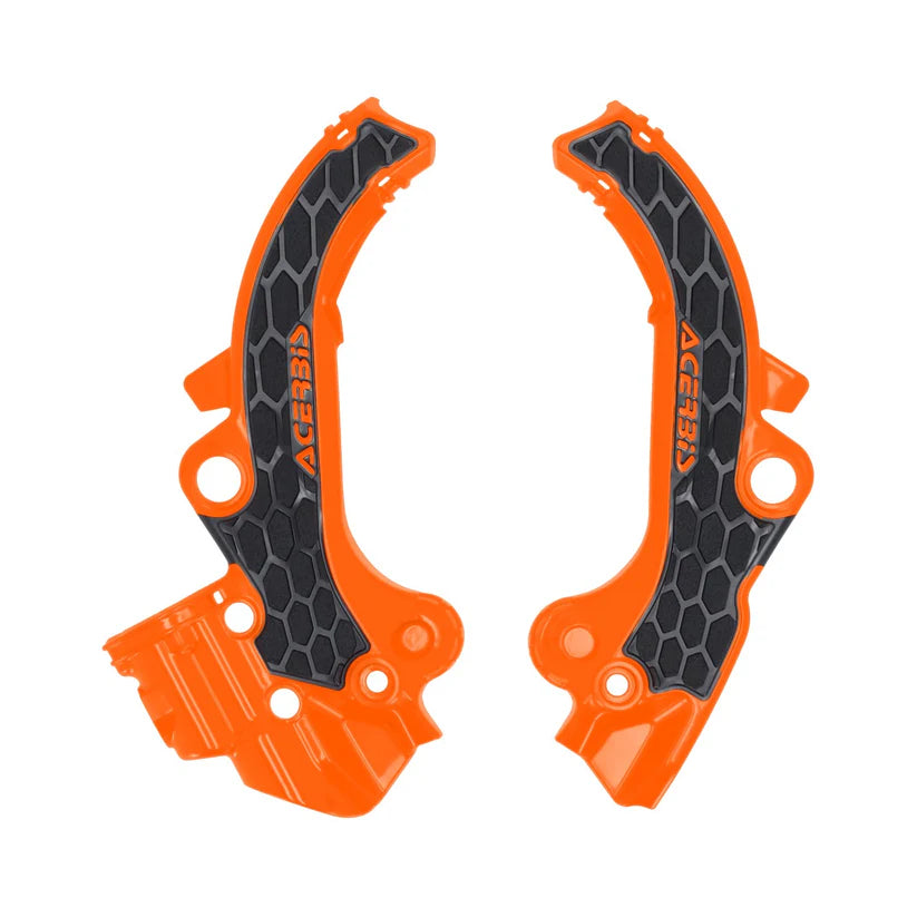 Acerbis X-Grip Frame Protector in orange and black for KTM, Husqvarna, and Gas Gas SX/TC/MC 65 2024-2025 motocross bikes