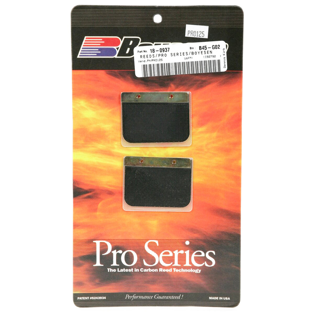 BOYESEN PRO-125 BOYESEN REED CARB, Boyesen Pro Series Reeds - PRO