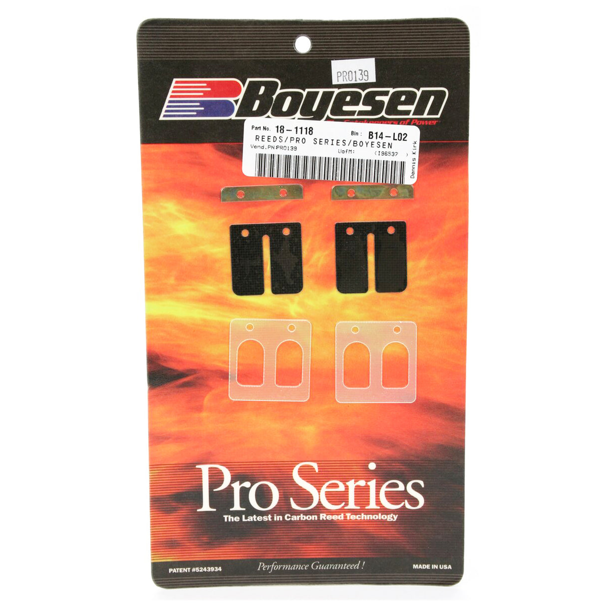 BOYESEN PRO-139 BOYESEN REED CARB psr-139, Boyesen Pro Series Reeds - PRO, BR010139