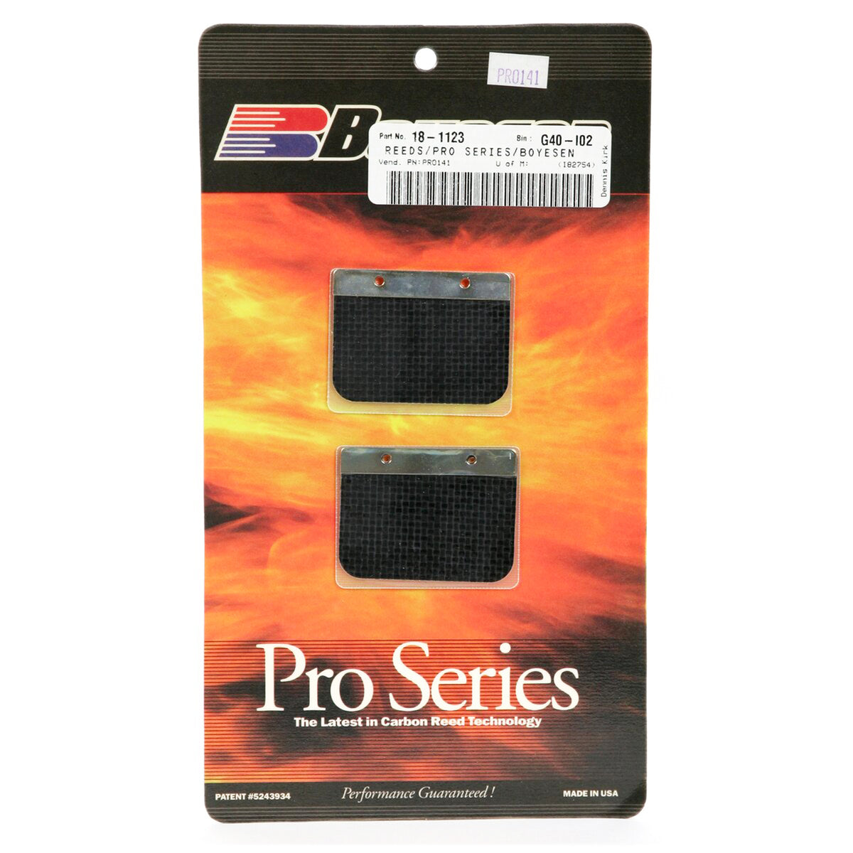 BOYESEN PRO-141 BOYESEN REED CARB, Boyesen Pro Series Reeds - PRO