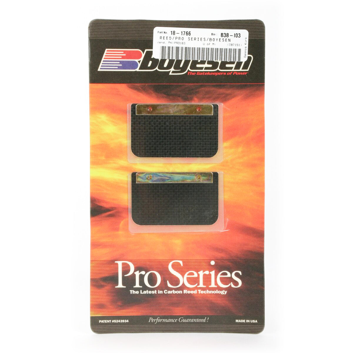 BOYESEN PRO-163 REED 02 CR250 BOYESEN, PRO-163 Pro Series Reeds -