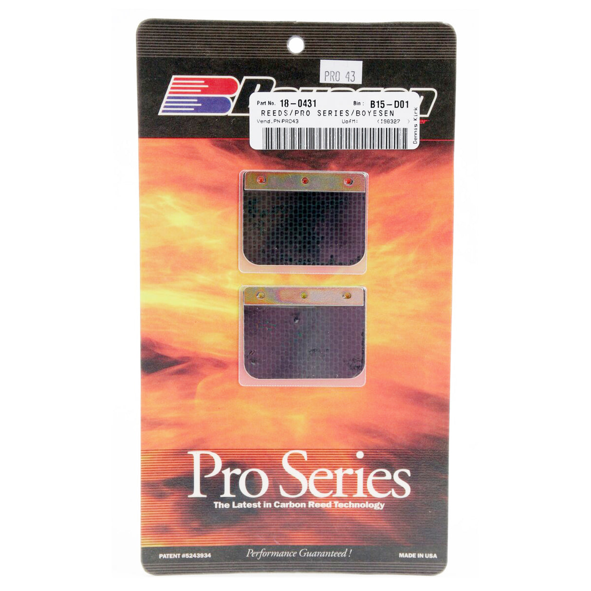 BOYESEN PRO-43 BOYESEN PRO REEDS, Boyesen Pro Series Reeds - PRO