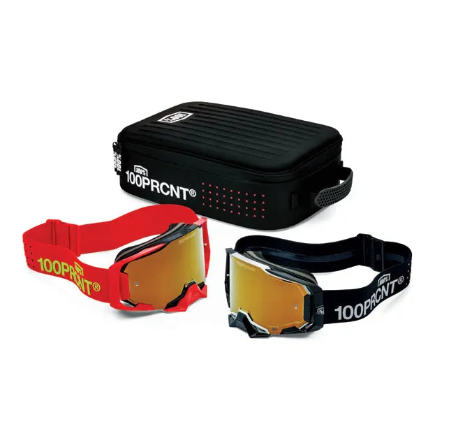 100% DUAL ARMEGA RACER PRO PACK BK/RED TRUE GOLD MIRROR