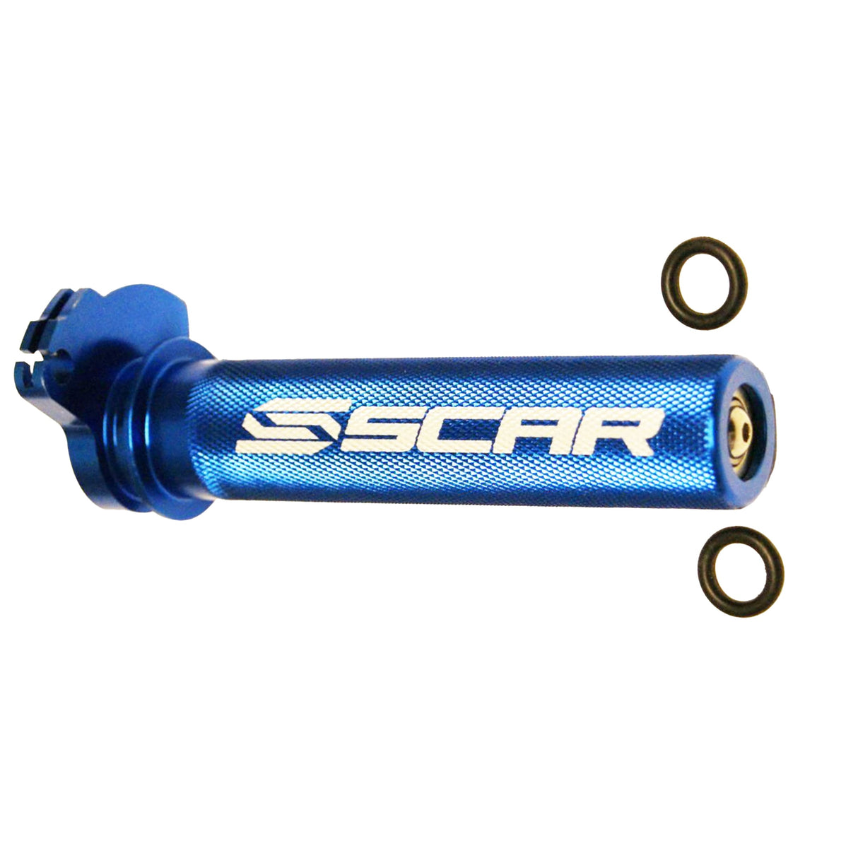 SCAR Racing Aluminium Throttle Tube With Bearing Blue 2018-2026 Yamaha YZ 65 CNC Billet