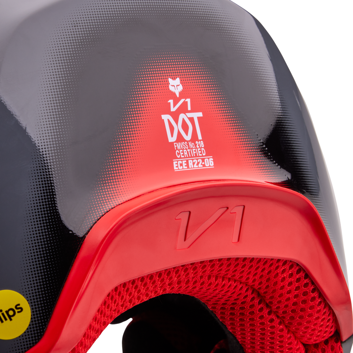Fox V1 Interfere Helmet Grey/Red