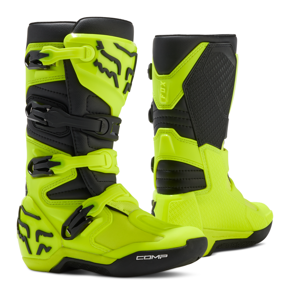 Fox Youth Comp Boots Fluorescent Yellow