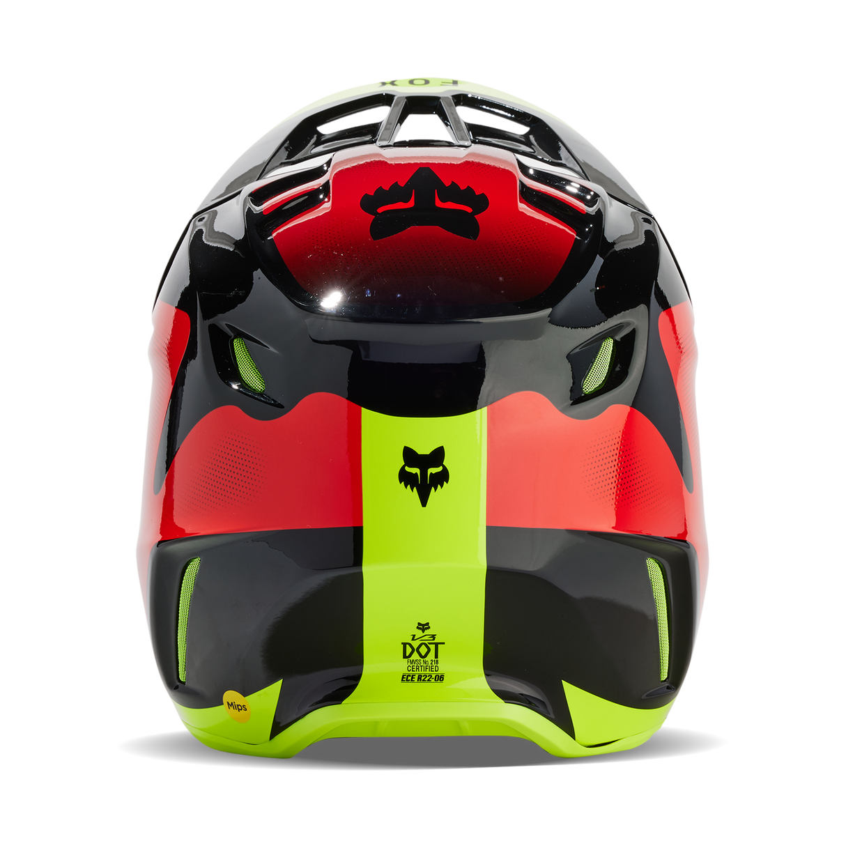 Fox V3 Revise Helmet Red/Yellow