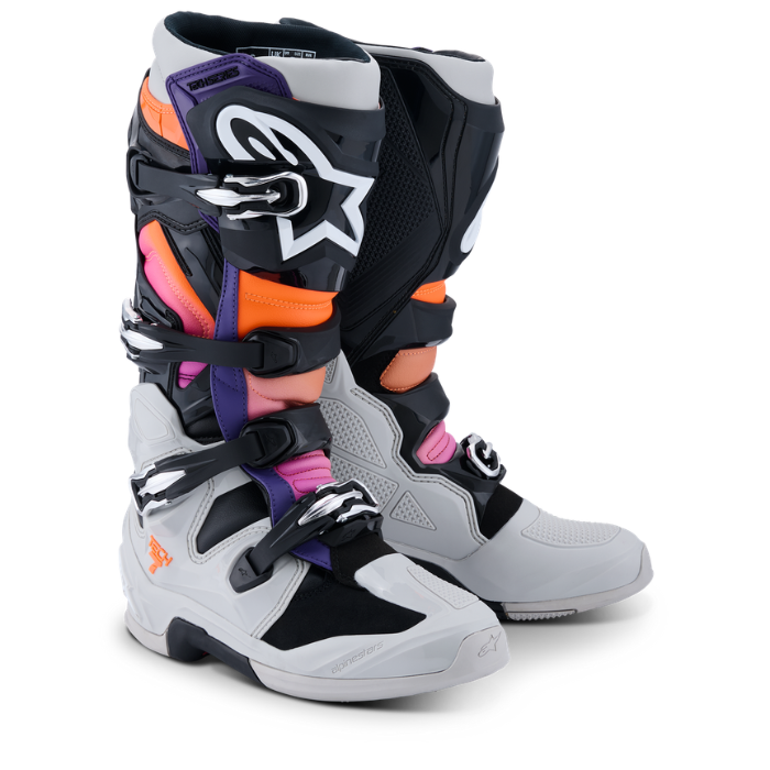 TECH 7 BOOTS - BLACK/LGHT GRY/ORNG FL/MAGENTA